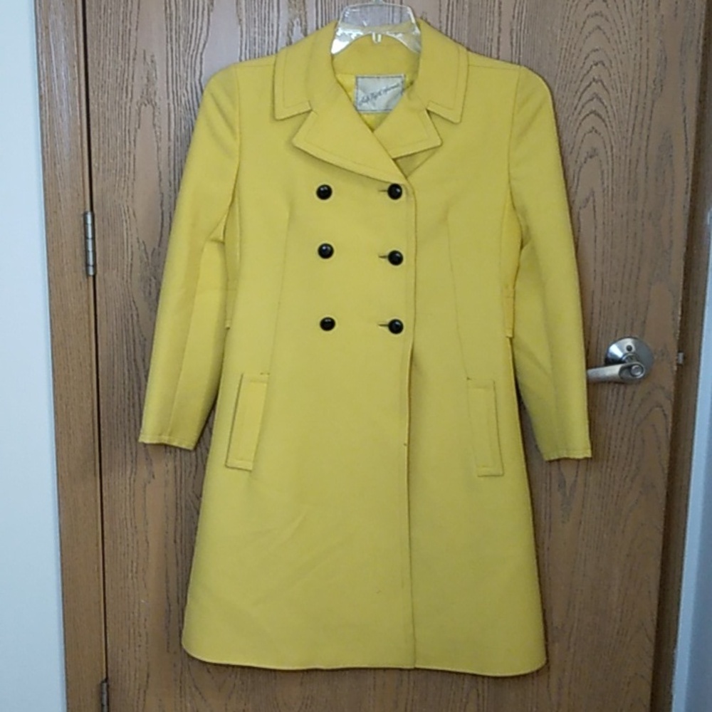 Vintage Saks Fifth Avenue Rehab Project Double-Breasted Yellow Trench Coat